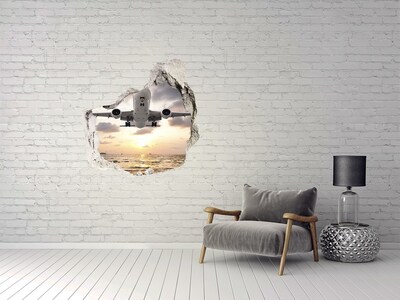 Hole in the wall sticker Flight into the setting sun