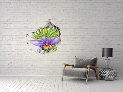 3D wall hole wallpaper Orchid