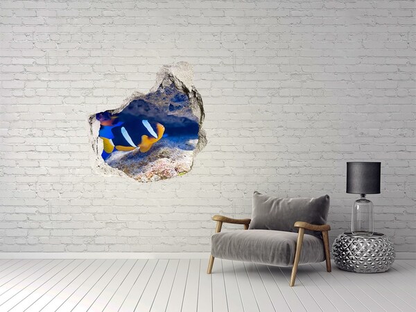 Hole wall sticker The underwater world of the coral reef