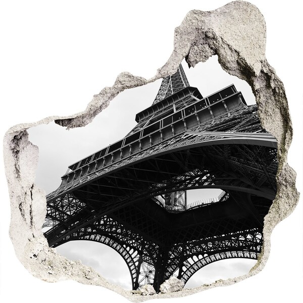 Hole in the wall sticker The Eiffel Tower in a monochromatic setting