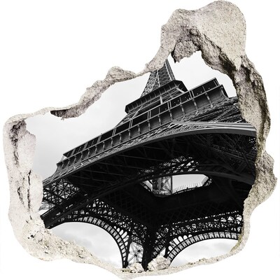 Hole in the wall sticker The Eiffel Tower in a monochromatic setting
