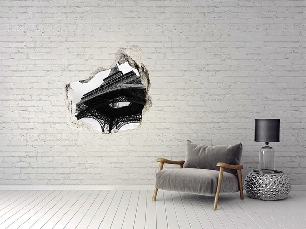 Hole in the wall sticker The Eiffel Tower in a monochromatic setting