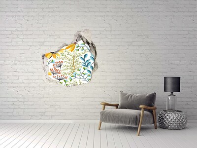 Hole in the wall decal Spring flowers