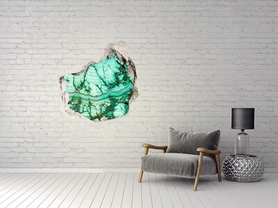 Hole in the wall sticker Malachite texture