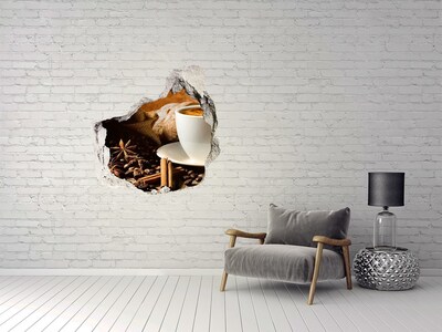 Hole in the wall sticker Coffee and fresh bread