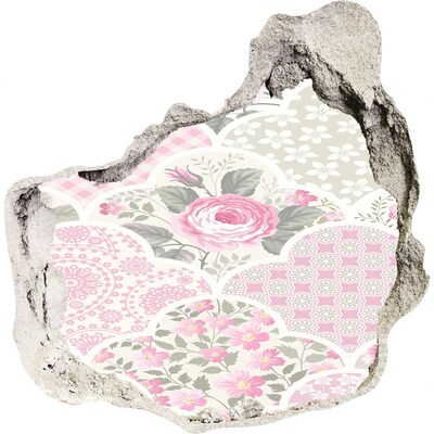 3D wall hole wallpaper Hole in the Wall Floral Pattern