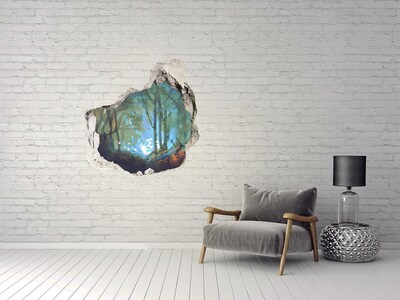 Hole in the wall sticker Mysterious forest in the moonlight