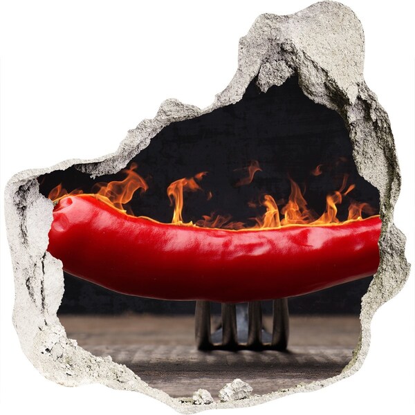 Hole in the wall decal Fire pepper