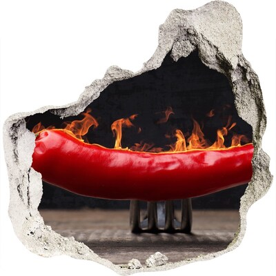 Hole in the wall decal Chilli pepper