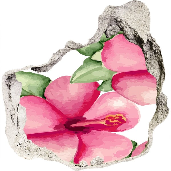 3D wall hole wallpaper A flower paradise behind the wall