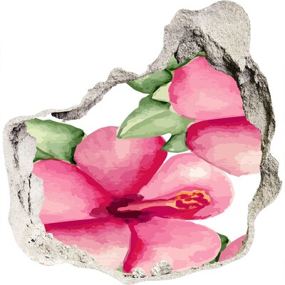 3D wall hole wallpaper A flower paradise behind the wall