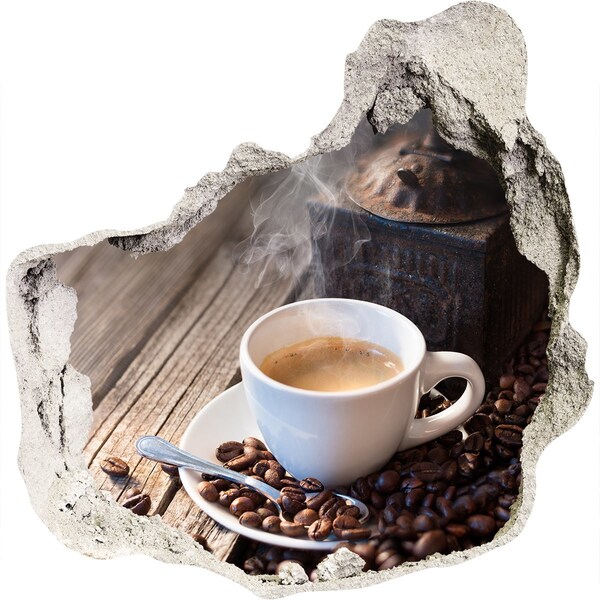 Hole in the wall sticker Coffee in a cozy cafe