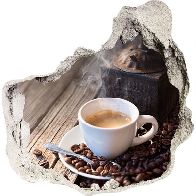 Hole in the wall sticker Coffee in a cozy cafe