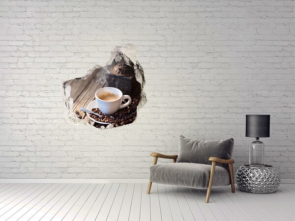 Hole in the wall sticker Morning coffee