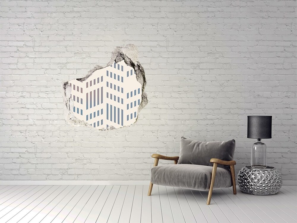 Hole in the wall decal Geometric background