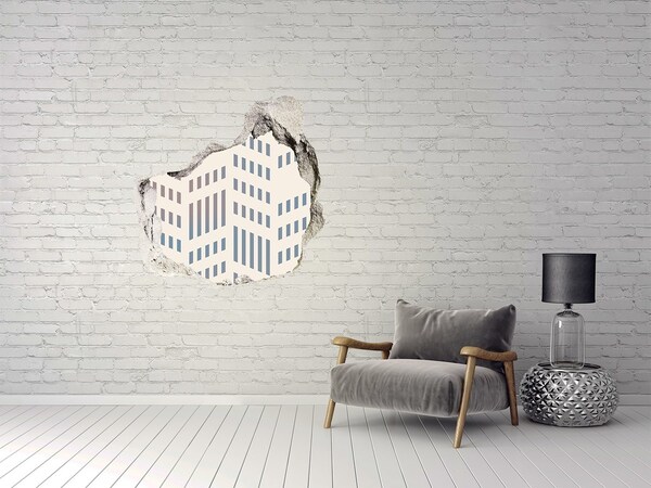 Hole in the wall decal Urban charm behind the wall