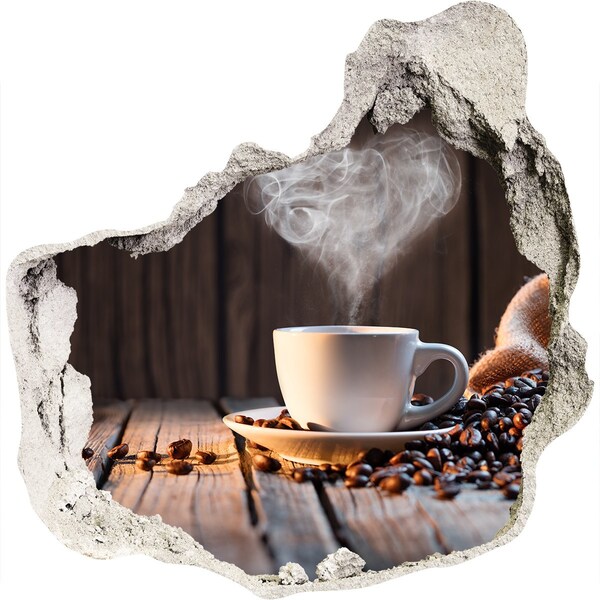 Hole wall sticker Cup of coffee