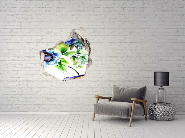 3D wall hole A floral burst of color