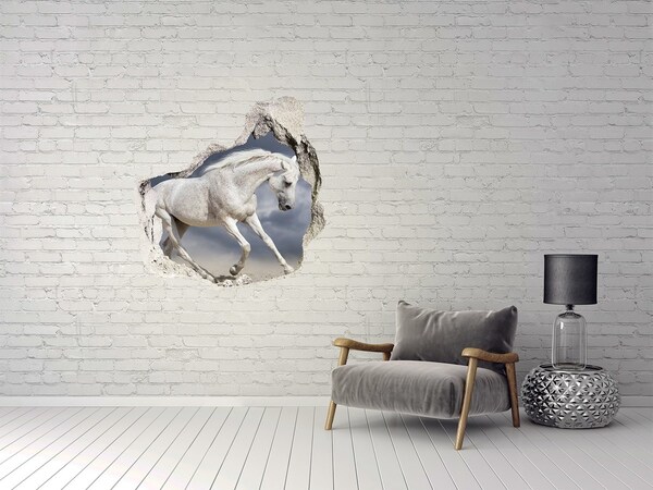 3D wall hole White horses beach