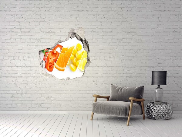 Hole wall sticker Fruit paradise behind the wall