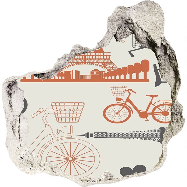 3D wall hole wallpaper Paris in detail