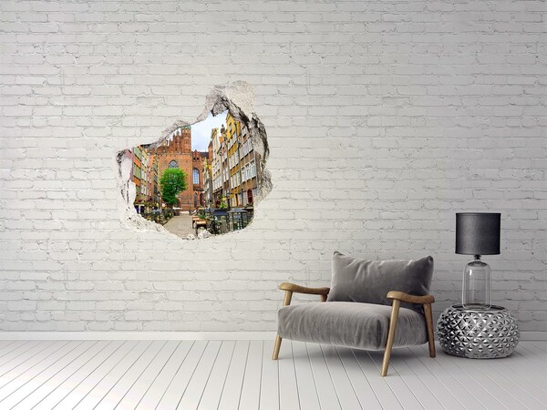 Hole wall sticker View of Gdańsk