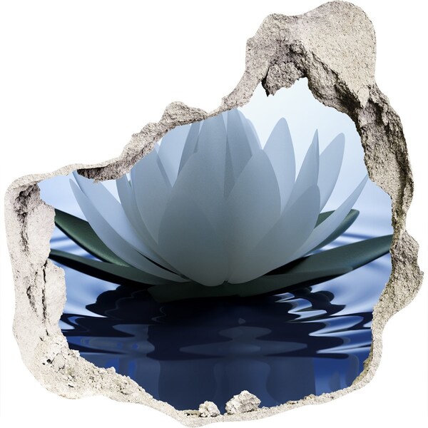 3D wall hole wallpaper Lotus flower on the water
