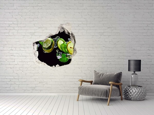 Hole wall sticker A lemony shot of freshness