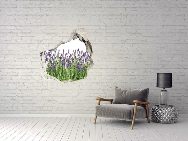Hole wall sticker Floral oasis of lavender