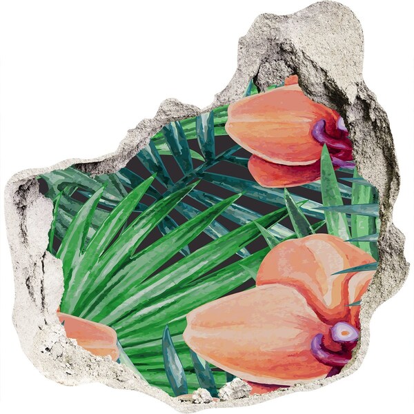Hole in the wall sticker A floral paradise in the tropics