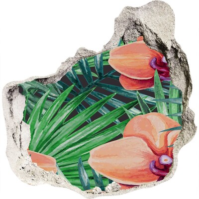 Hole in the wall sticker A floral paradise in the tropics