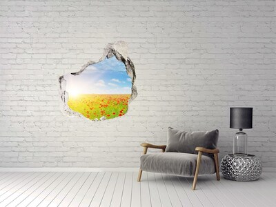 Hole wall sticker Flower meadow in the sunshine