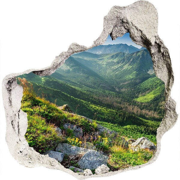 Hole in the wall decal Mountain landscape through a hole in the wall