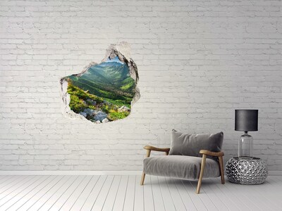 Hole in the wall decal Mountain landscape through a hole in the wall