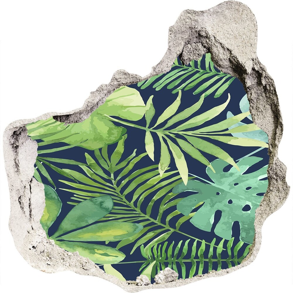 Hole in the wall decal Tropical leaves