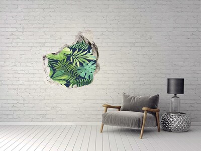 Hole in the wall decal Tropical leaves