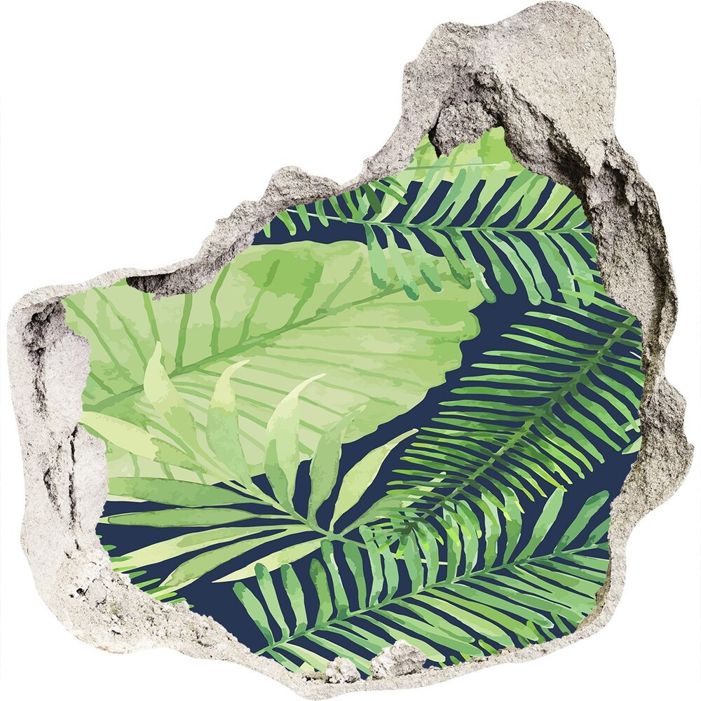 Hole in the wall sticker Tropical leaves