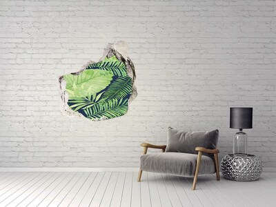 Hole in the wall sticker Tropical leaves