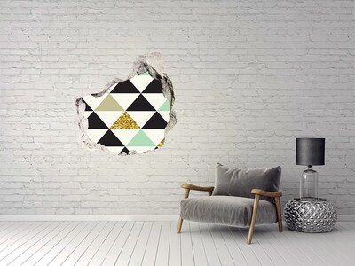 Hole in the wall sticker Colorful triangles