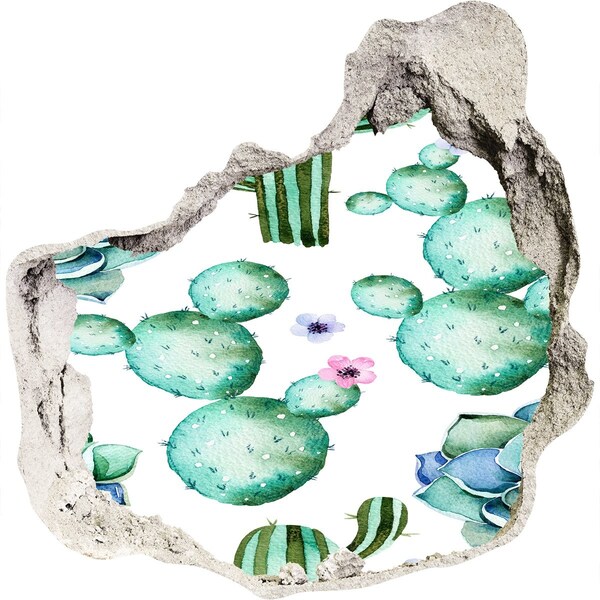 Hole in the wall decal Cacti in a hole in the wall