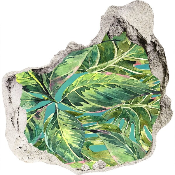 Hole in the wall sticker Tropical leaves