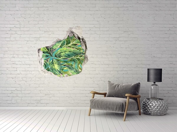 Hole in the wall sticker Tropical leaves