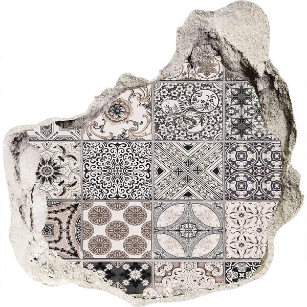 Hole in the wall sticker Vintage style tiles