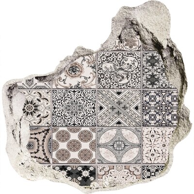 Hole in the wall sticker Vintage style tiles