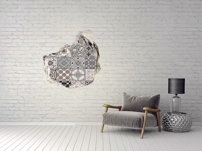 Hole in the wall sticker Vintage style tiles