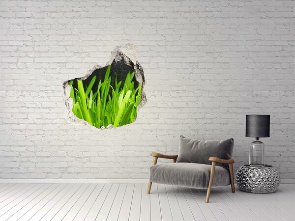 Hole in the wall decal Green paradise behind the wall