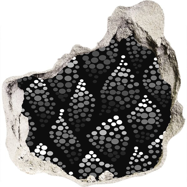 3D wall hole wallpaper Black and white dots