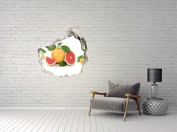 3D wall hole wallpaper Citrus fruits