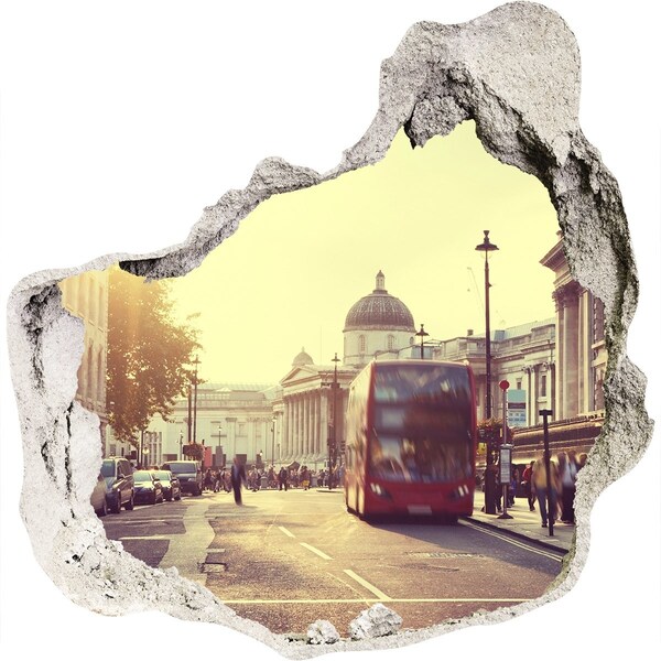 Hole in the wall sticker A London street in the morning