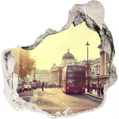 Hole in the wall sticker A London street in the morning